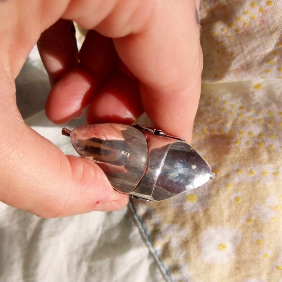 ❤ Sterling silver Amethyst Bird Sparrow Big Statement Ring sz 7.5 - Picture 2 of 5